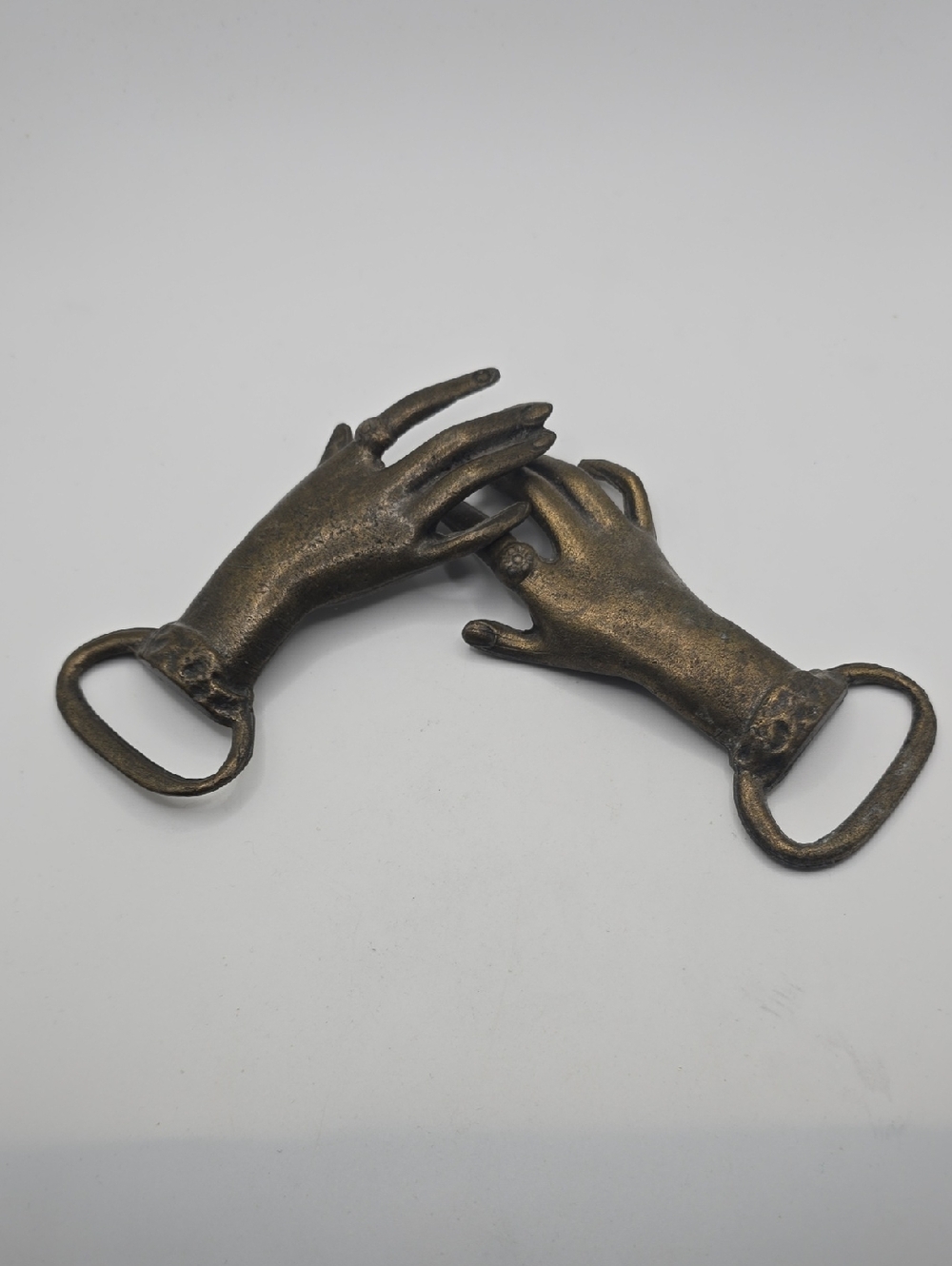 Vintage Clasping Hands Victorian Revival 70's Belt Buckle